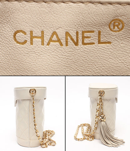 CHANEL チェーンショルダーバッグ バニティケース ゴールド金具 マトラッセ シングルチェーン ラムスキン 1番台 レディース シャネル