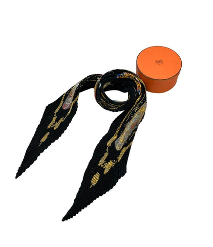 エルメス プリーツスカーフ シルク100% LES TAMBOURS レディース HERMES