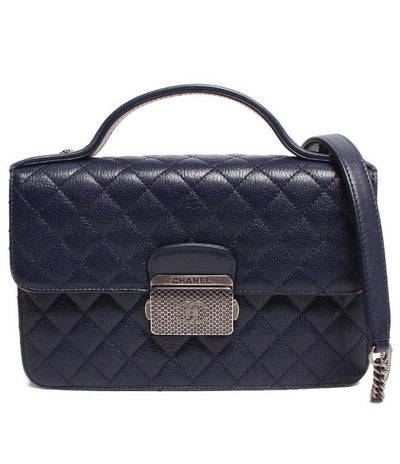 シャネル チェーンショルダーバッグ ハンドバッグ キャビアスキン シルバー金具 トップハンドル CCユニバ－シティ マトラッセ レディース CHANEL