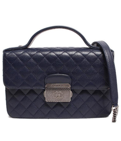 シャネル チェーンショルダーバッグ ハンドバッグ キャビアスキン シルバー金具 トップハンドル CCユニバ－シティ マトラッセ レディース CHANEL