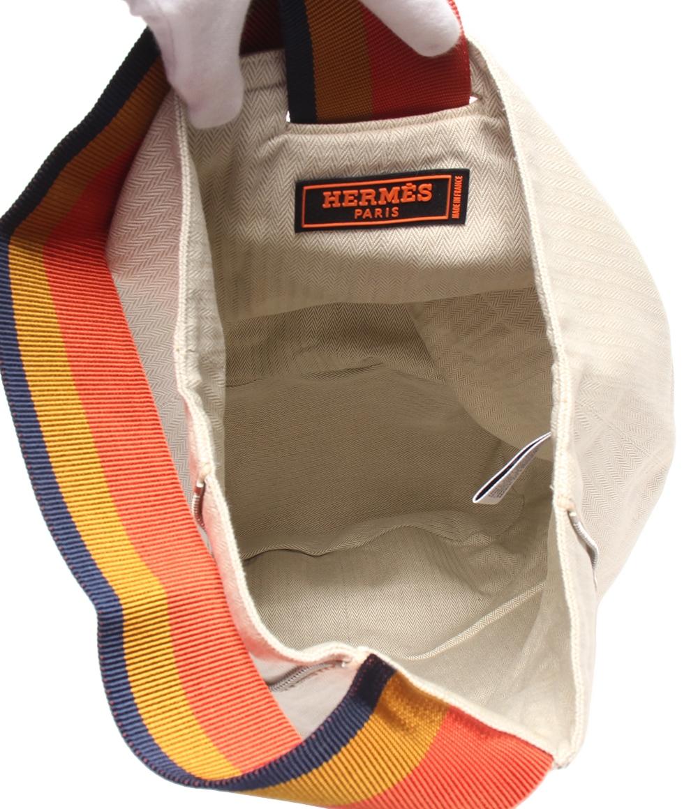 美品 HERMES ショルダーバッグ 斜め掛け ボディバッグ シルバー金具 トワルシェブロン キャバリエ レディース メンズ エルメス