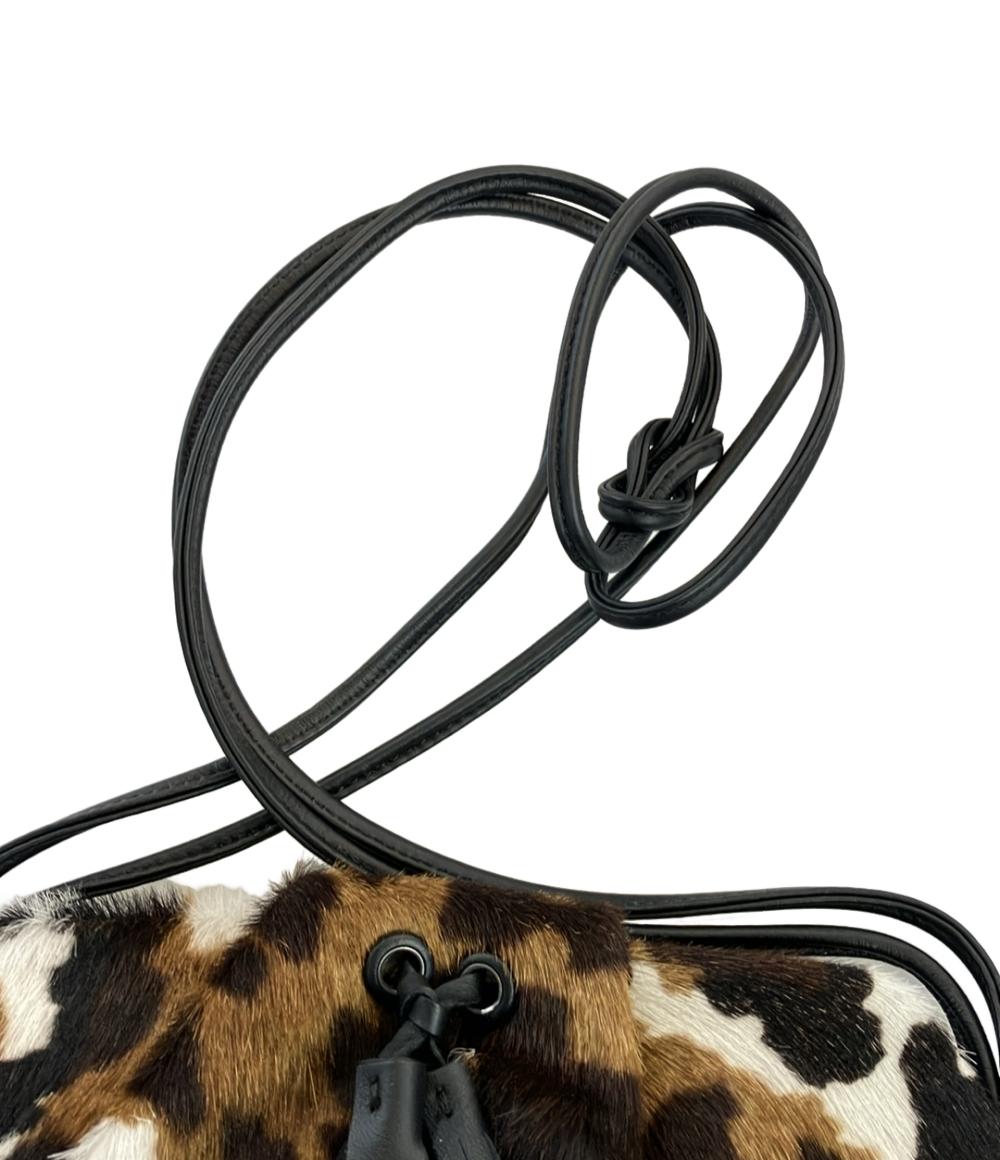 美品 GIANNI CHIARINI ショルダーバッグ 斜め掛け レオパード柄 レディース ジャンニキアリーニ