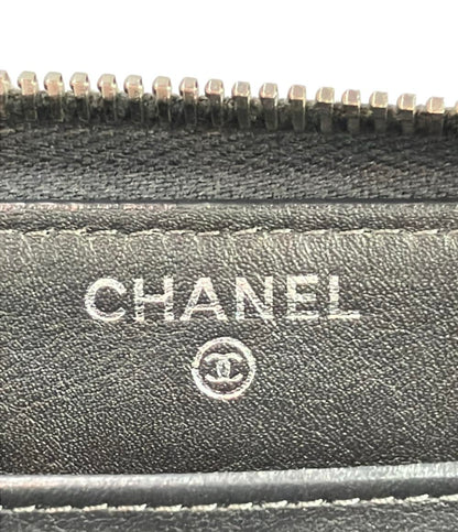 シャネル ラウンドファスナー長財布 シルバー金具 レディース CHANEL