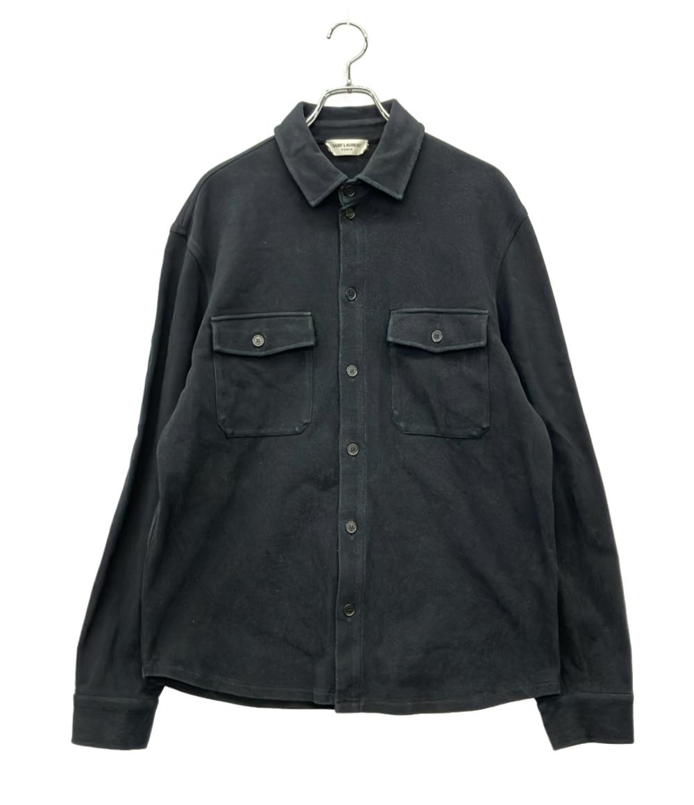 SAINT LAURENT 長袖シャツ ピケシャツ ダブルポケット メンズ SIZE L サンローラン