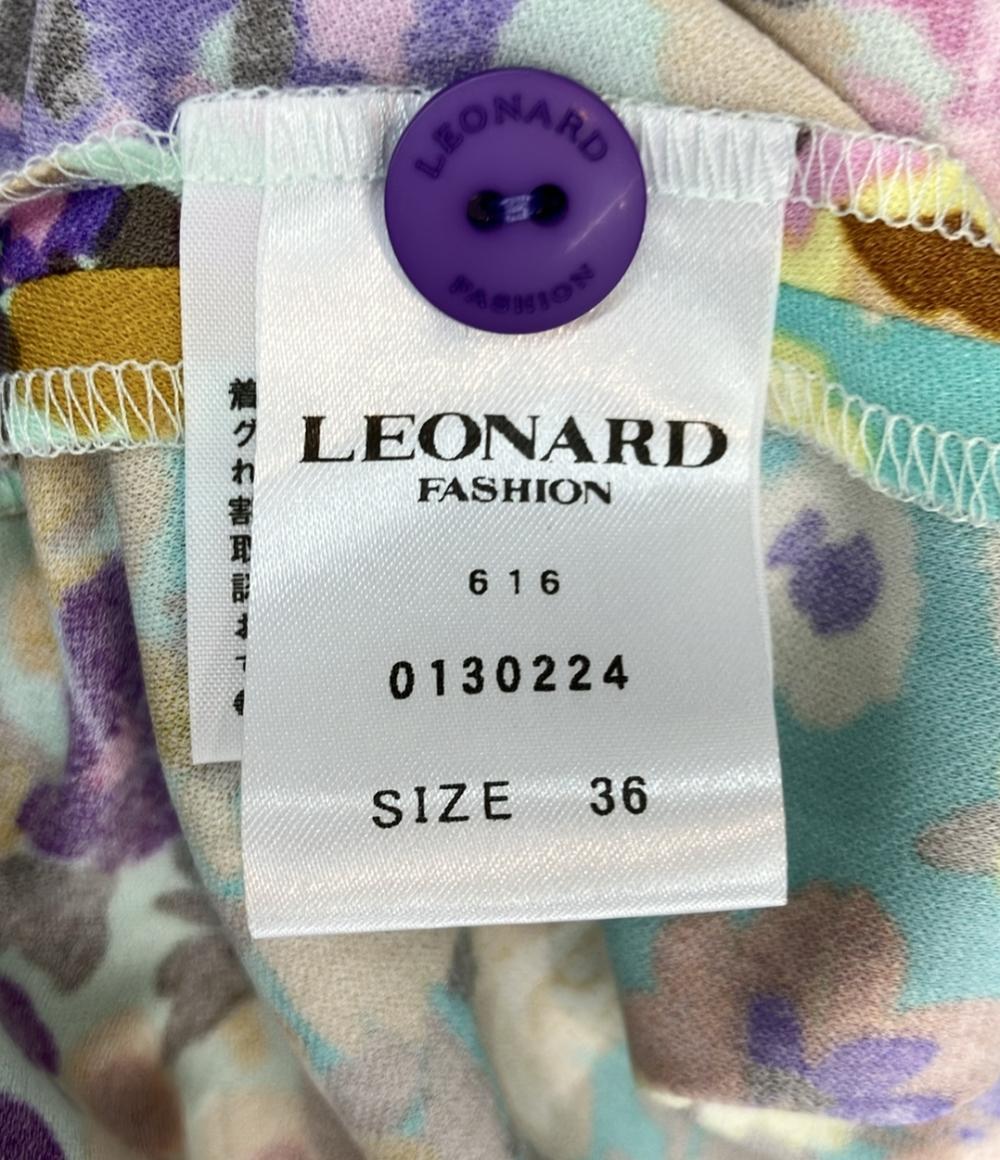 レオナール 半袖ワンピース 花柄 レディース SIZE 36 (XS) LEONARD