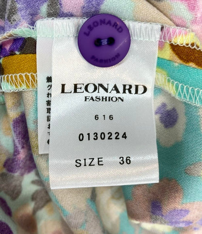 レオナール 半袖ワンピース 花柄 レディース SIZE 36 (XS) LEONARD