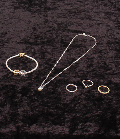 美品 PANDORA ブレスレット リング 指輪 ネックレス SV925 5点セット レディース パンドラ