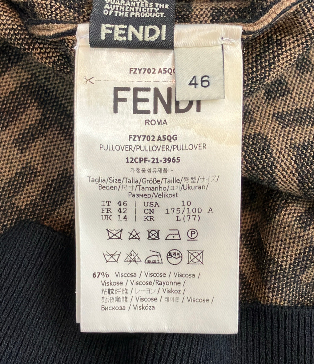 FENDI FFモチーフ 半袖 ニット FZY02-A5QG レディース SIZE 46 (L) フェンディ