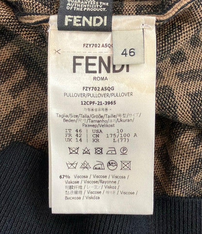 FENDI FFモチーフ 半袖 ニット FZY02-A5QG レディース SIZE 46 (L) フェンディ