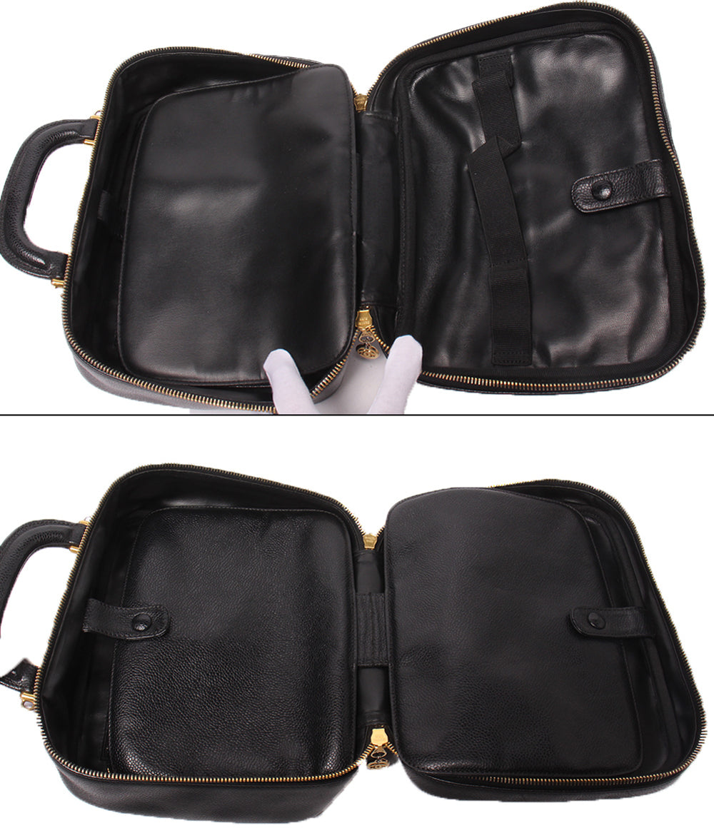 CHANEL 2way バニティバッグ ショルダーバッグ 斜め掛け ココマーク キャビアスキン ゴールド金具 5番台 レディース シャネル