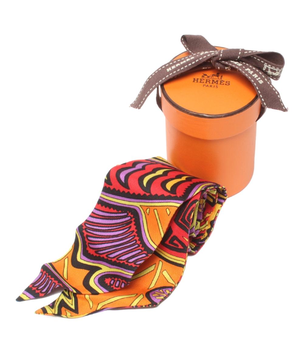 【美品】HERMES エルメス ツイリー スカーフ シルク パナマのクナ族 美品 エルメス スカーフ シルク100％ ツイリー パナマのクナ族
