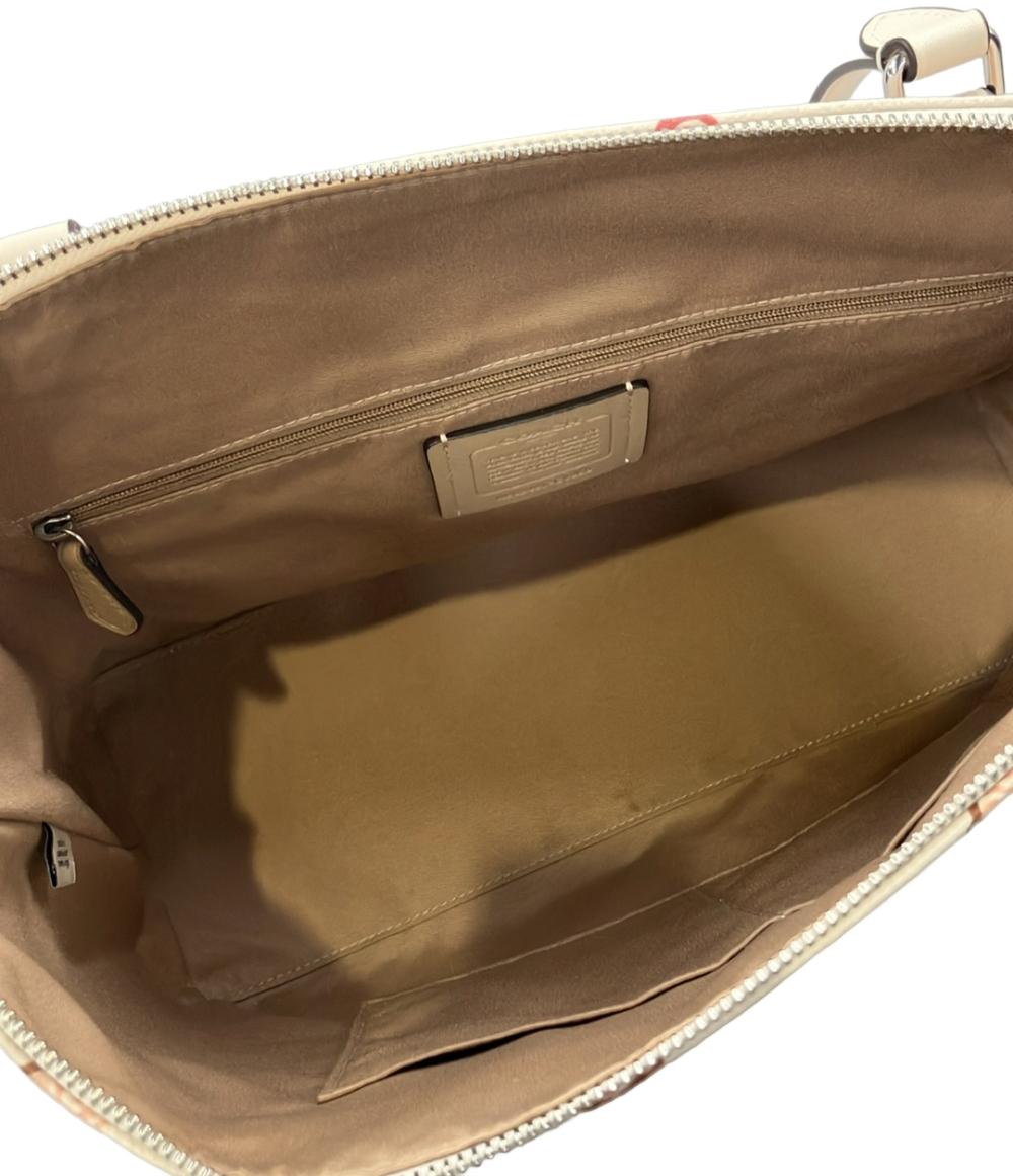 美品 COACH ショルダーバッグ 肩掛け Gallery Tote Bag Snail Print ギャラリー トートバッグ かたつむり CV268 レディース コーチ