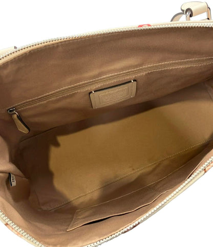 美品 COACH ショルダーバッグ 肩掛け Gallery Tote Bag Snail Print ギャラリー トートバッグ かたつむり CV268 レディース コーチ