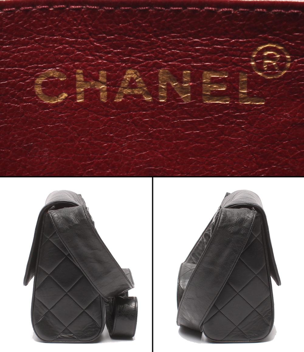 CHANEL ショルダーバッグ 斜め掛け 肩掛け 3番台 マトラッセ ラムスキン マトラッセ シングルフラップ ゴールド金具 レディース シャネル