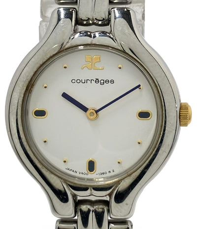 クレージュ 腕時計 クオーツ ホワイト V400-0470 レディース courreges