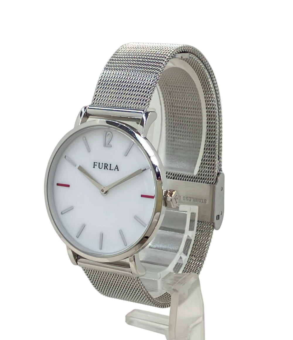 美品 FURLA 腕時計 クオーツ ホワイト レディース メンズ フルラ