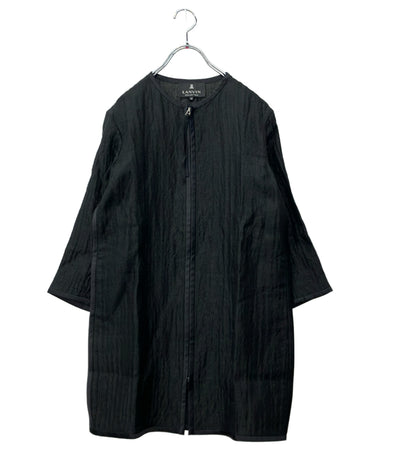 美品 LANVIN collection ノーカラージャケット フロントジップアップ シワ加工 タグ付き 2835145 レディース SIZE 38 (S) ランバン コレクション