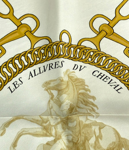 HERMES スカーフ カレ90 シルク100% レ・アリュール・ドゥ・シュヴァル レディース エルメス