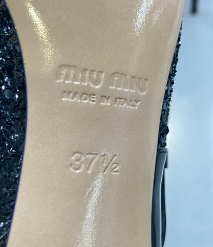 Miu Miu ポインテッドトゥパンプス グリッター パテントレザー レディース SIZE 37 1/2 (24.5cm) ミュウ ミュウ