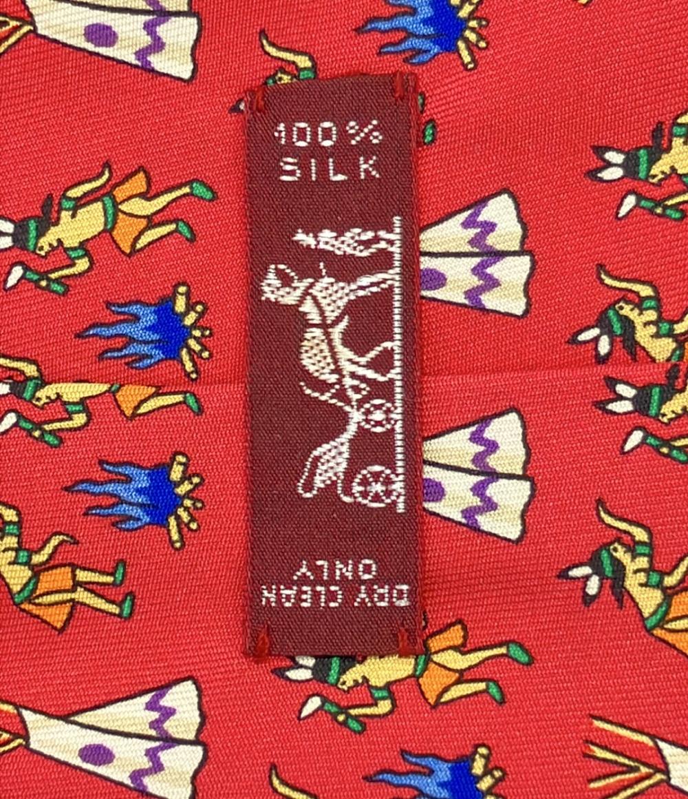 美品 HERMES ネクタイ シルク 100% 7564 SA メンズ エルメス