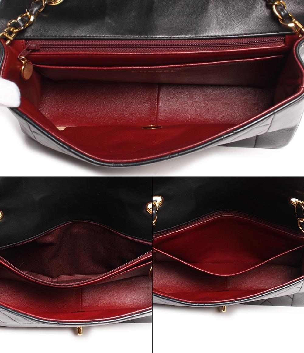 シャネル チェーンレザーショルダーバッグ ココマーク ゴールド金具 ダイアナ25 マトラッセ レディース CHANEL