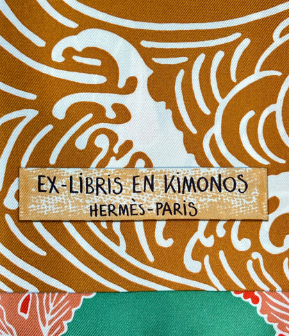 HERMES スカーフ カレ90 シルク100% キモノ・エクスリブリス レディース エルメス
