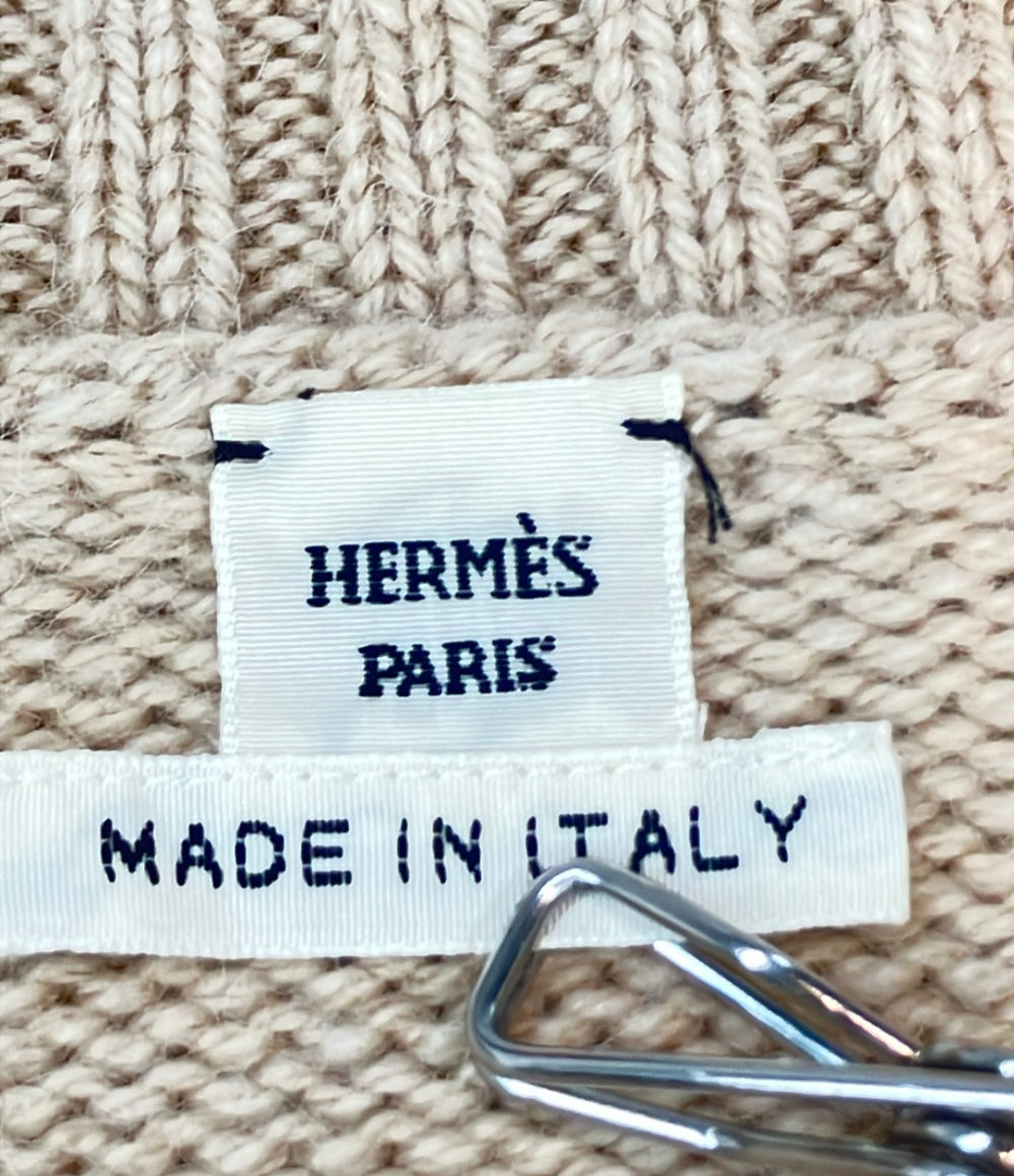HERMES 長袖ニット ケーブル キャメル レディース SIZE 36 (XS) エルメス
