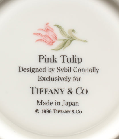 美品 Tiffany & Co. デミタスカップ＆ソーサー 2客セット ペア ピンクチューリップ ティファニー