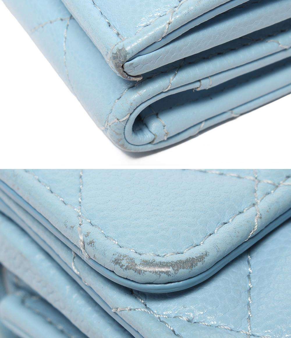 シャネル 三つ折り財布 キャビアスキン レディース CHANEL