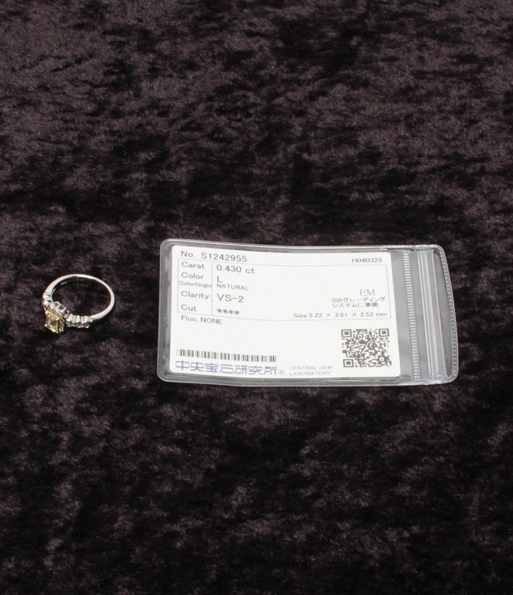 美品 リング 指輪 K18 Pt900 ダイヤ0.43ct 0.24ct レディース