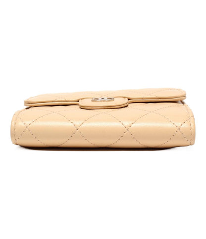 シャネル 三つ折り財布 シルバー金具 クラシックスモールフラップウォレット レディース CHANEL