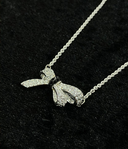 美品 スワロフスキー ネックレス リボンモチーフ 5412679 レディース SWAROVSKI