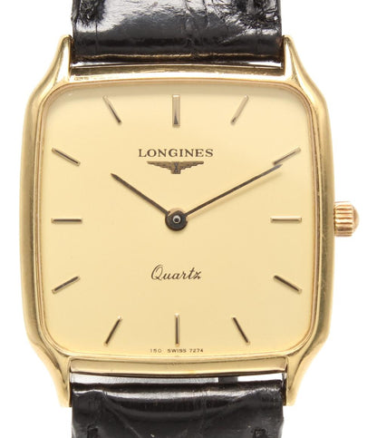 ロンジン 腕時計 スクエア 18K クオーツ ゴールド メンズ LONGINES