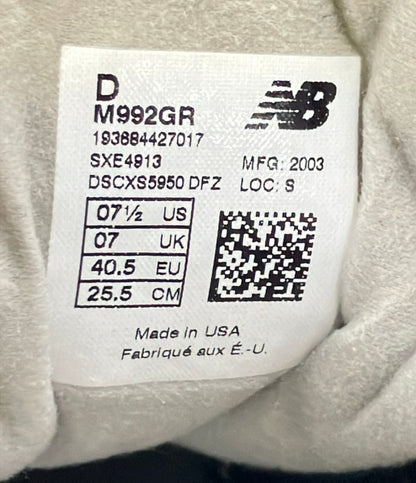 NEW BALANCE ローカットスニーカー M992GR ユニセックス SIZE 25.5 (XL) ニューバランス