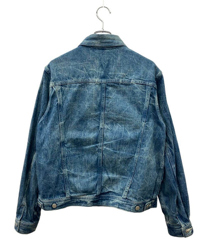 AURALEE デニムジャケット 23SS ソーピング シワ ブリーチ 雷柄 色落ち加工 Lightning Effect Indigo SELVEDGE FADED LIGHT DENIM BLOUSON A23SB01DE