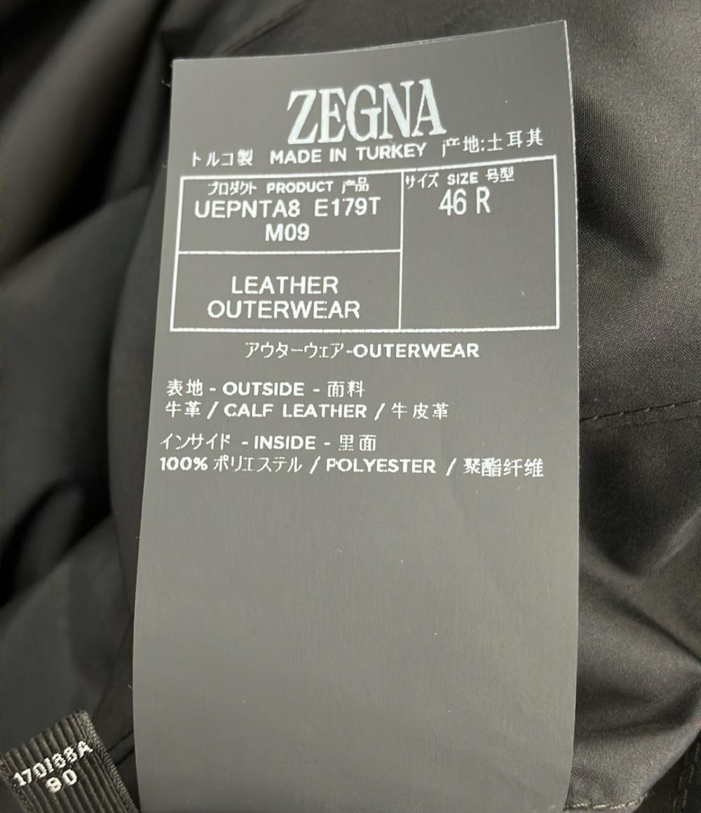 エルメネジルドゼニア リバーシブル レザージャケット 46 ベージュ Ermenegildo Zegna リバーシブルジャケット レザージャケット メンズ