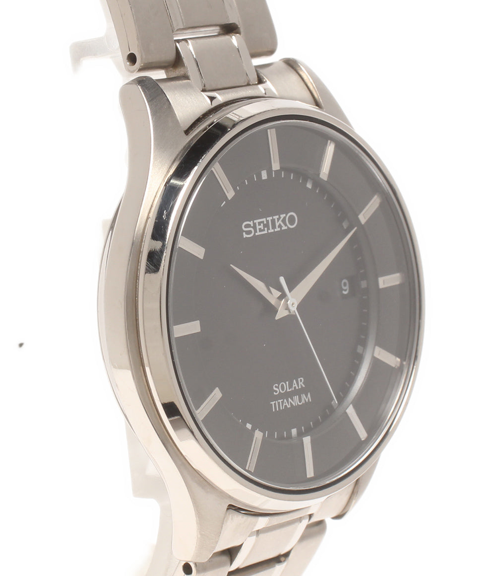SEIKO 腕時計 ソーラー ブラック V157-0BX0 メンズ セイコー