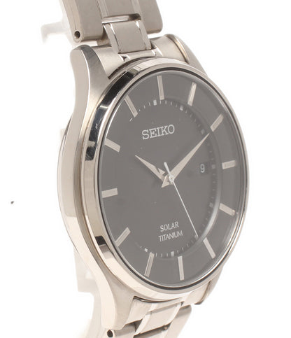 SEIKO 腕時計 ソーラー ブラック V157-0BX0 メンズ セイコー