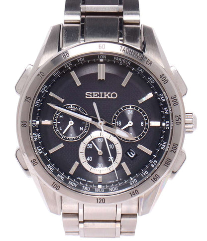 SEIKO 腕時計 フライトエキスパート ブライツ BRIGHTZ ソーラー電波 ブラック 8B92-0AB0 メンズ セイコー