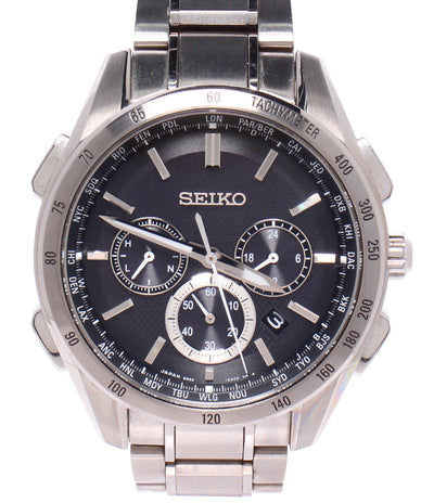 SEIKO 腕時計 フライトエキスパート ブライツ BRIGHTZ ソーラー電波 ブラック 8B92-0AB0 メンズ セイコー