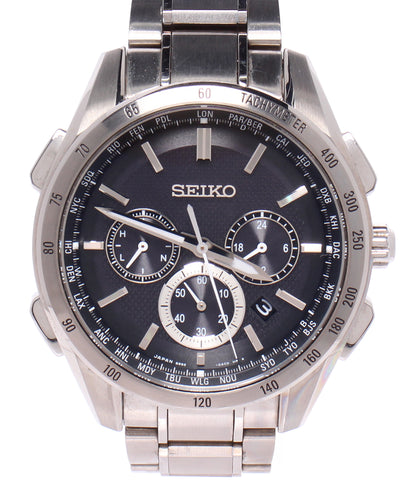 SEIKO 腕時計 フライトエキスパート ブライツ BRIGHTZ ソーラー電波 ブラック 8B92-0AB0 メンズ セイコー
