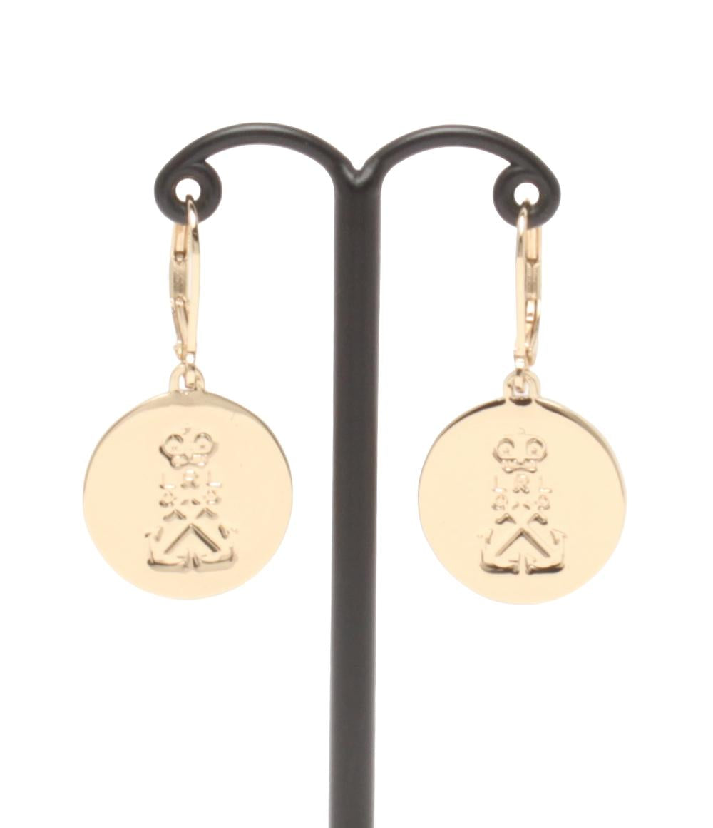 美品 ラルフローレン ピアス ゴールドプレーテッド ロゴ ドロップ レディース RALPH LAUREN