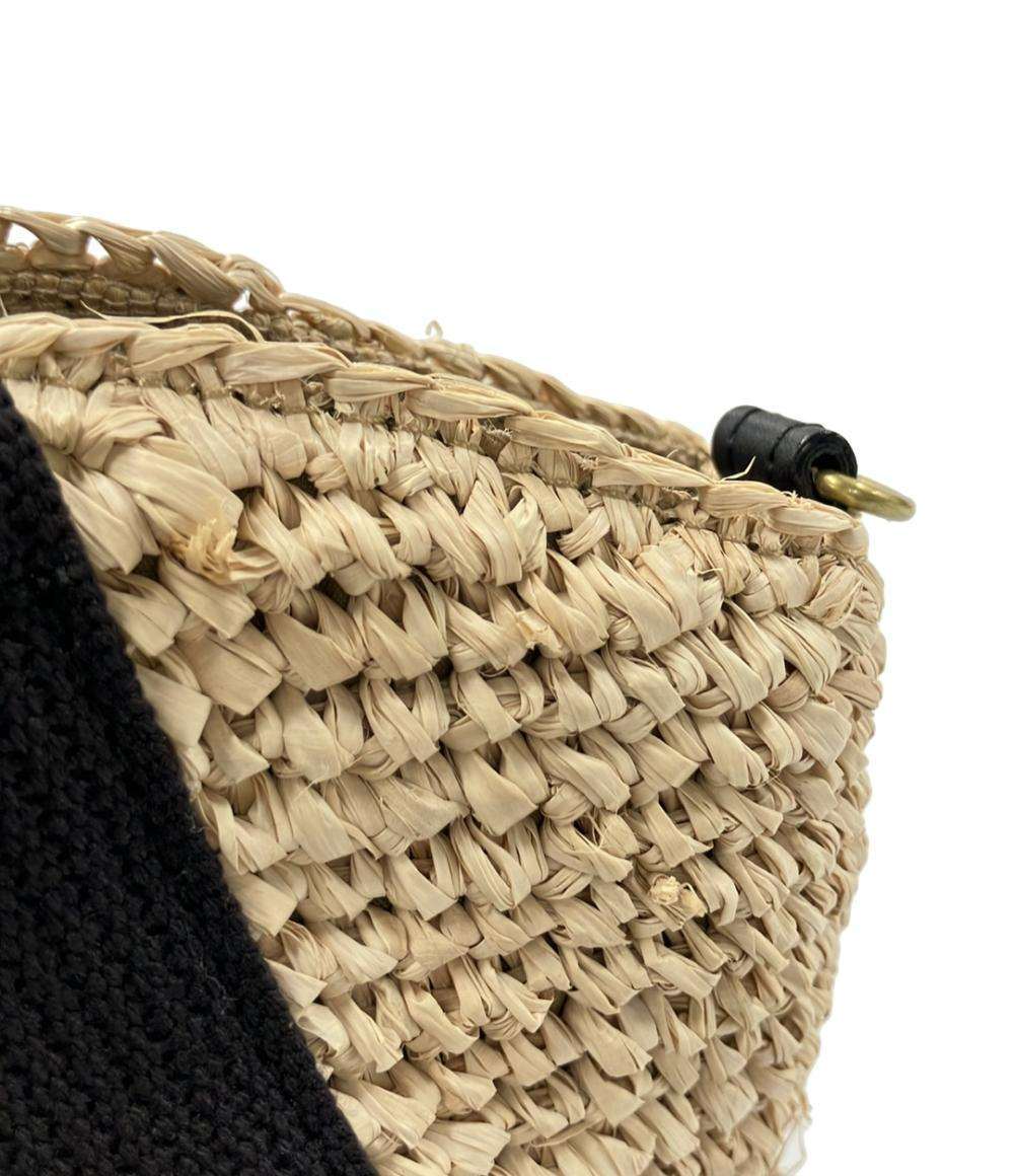 美品 ヴィオラドーロ 2way カゴバッグ ハンドバッグ ショルダーバッグ  斜めがけ ラフィア レディース VIOLAd'ORO