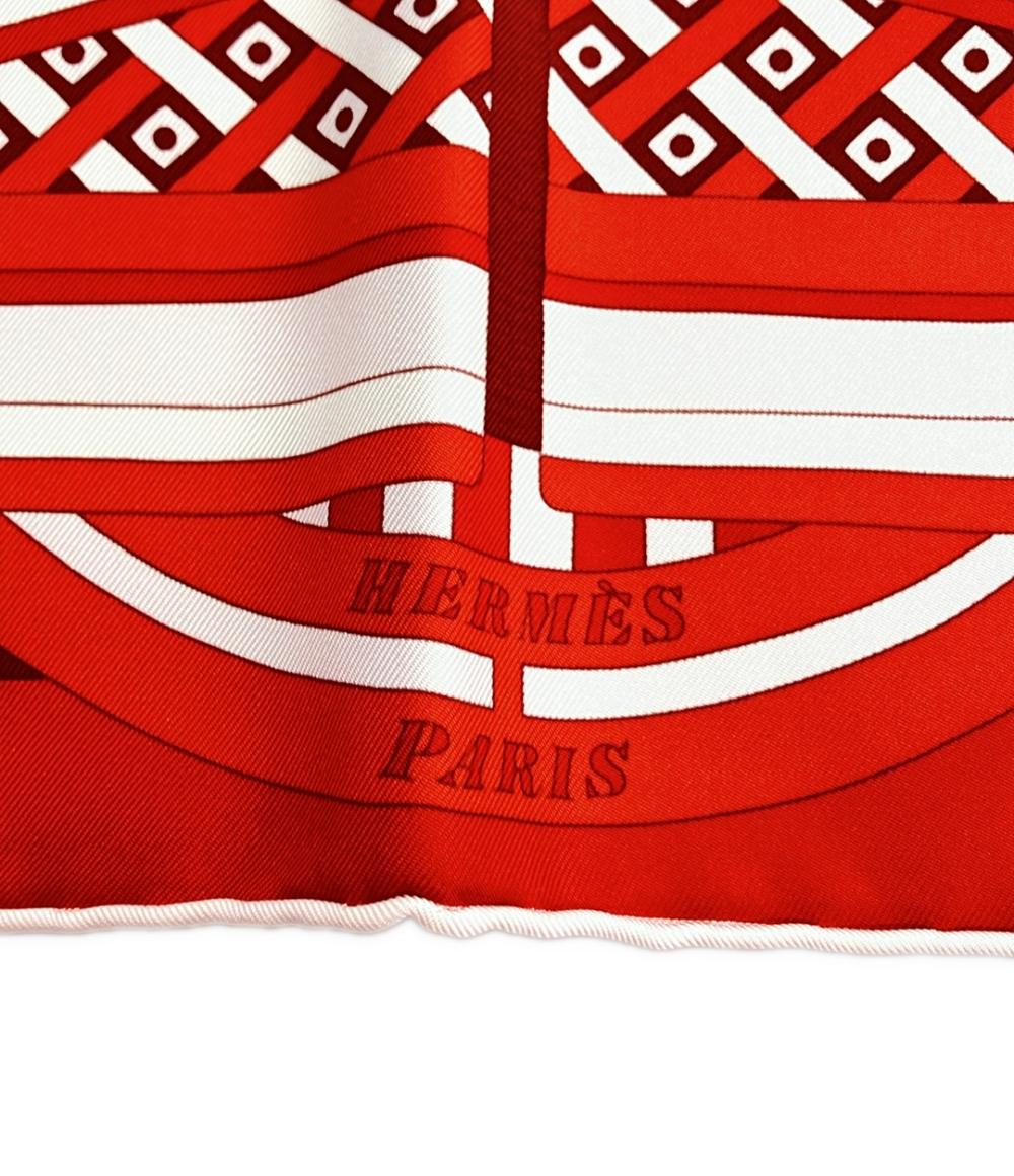 美品 エルメス スカーフ カレ90 シルク100% 63マスの世界旅行 LE TOUR DU MONDE EN 63 CASES レディース HERMES