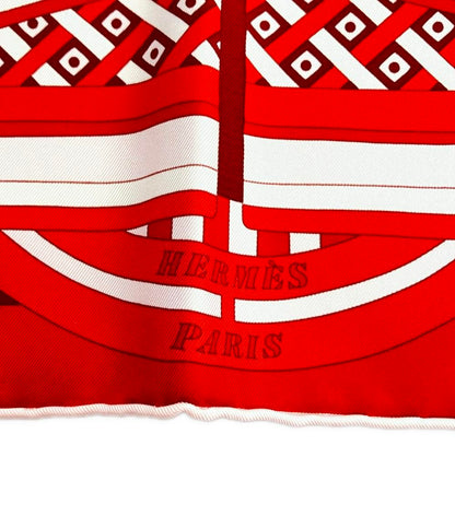 美品 エルメス スカーフ カレ90 シルク100% 63マスの世界旅行 LE TOUR DU MONDE EN 63 CASES レディース HERMES