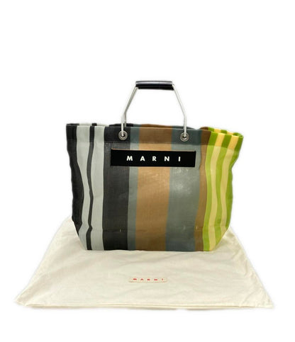 MARNI トートバッグ ストライプ フラワーカフェ レディース マルニ