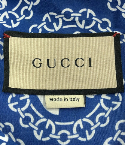 美品 グッチ 半袖リボンブラウス 乗馬プリントシャツ SIZE 38 (S) GUCCI