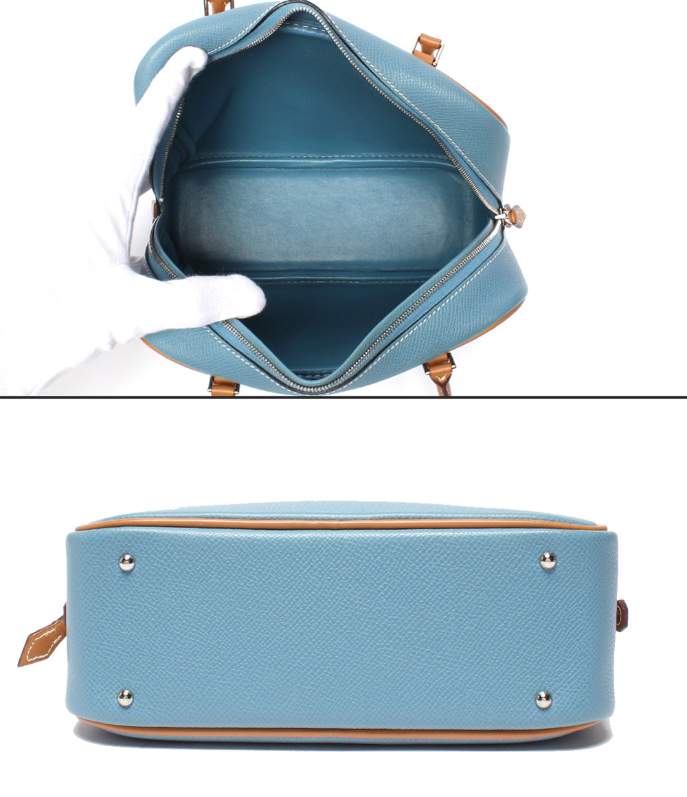 HERMES ハンドバッグ シルバー金具 □J刻印 ヴォーエプソン ミニプリュム レディース エルメス