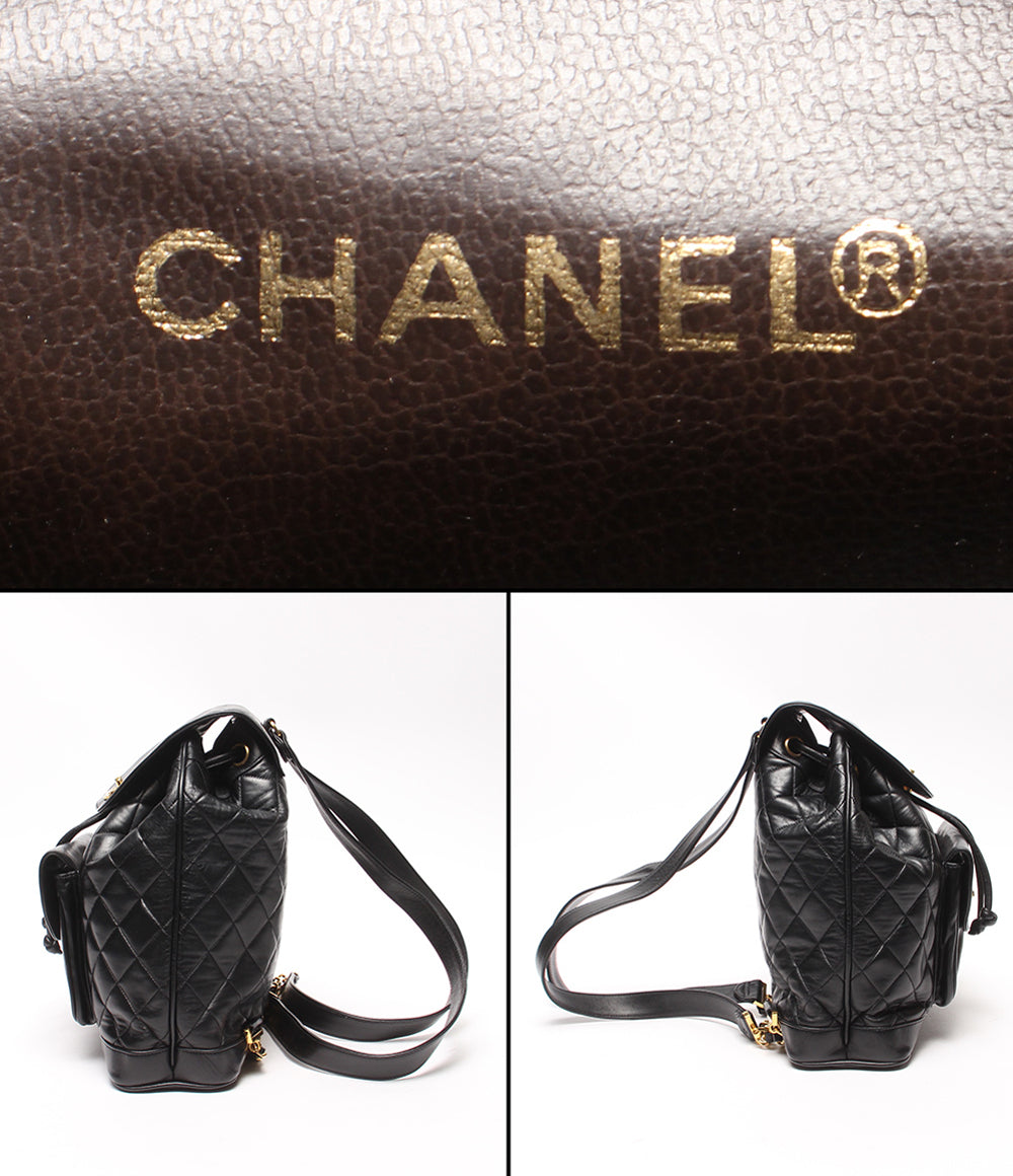 CHANEL リュック バックパック ゴールド金具 マトラッセ ラムスキン 2