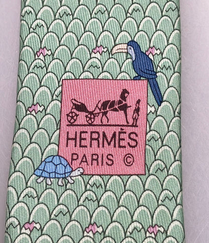 HERMES ネクタイ シルク100% メンズ エルメス